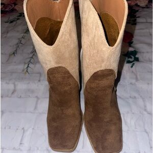 Chunky high heel ankle boots